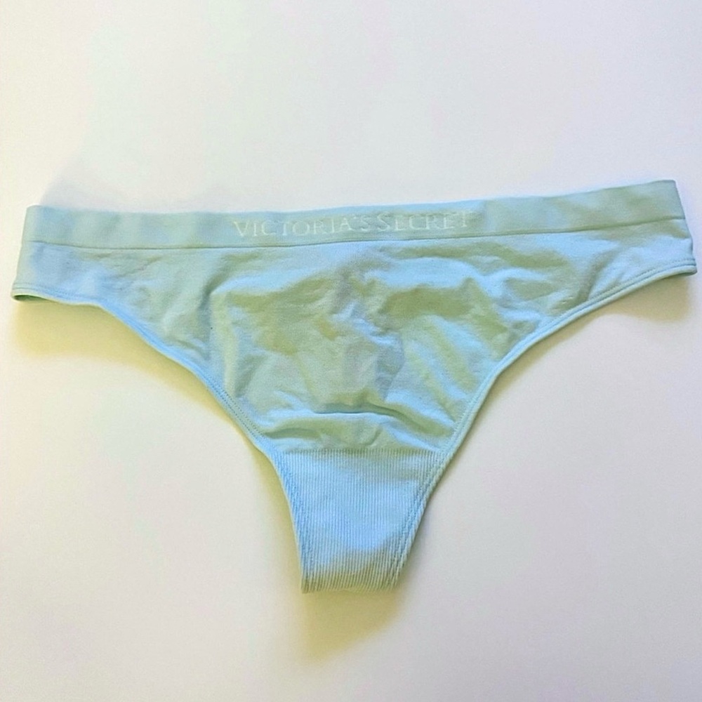NWT/ Victoria's Secret Light Blue Seamless Thong